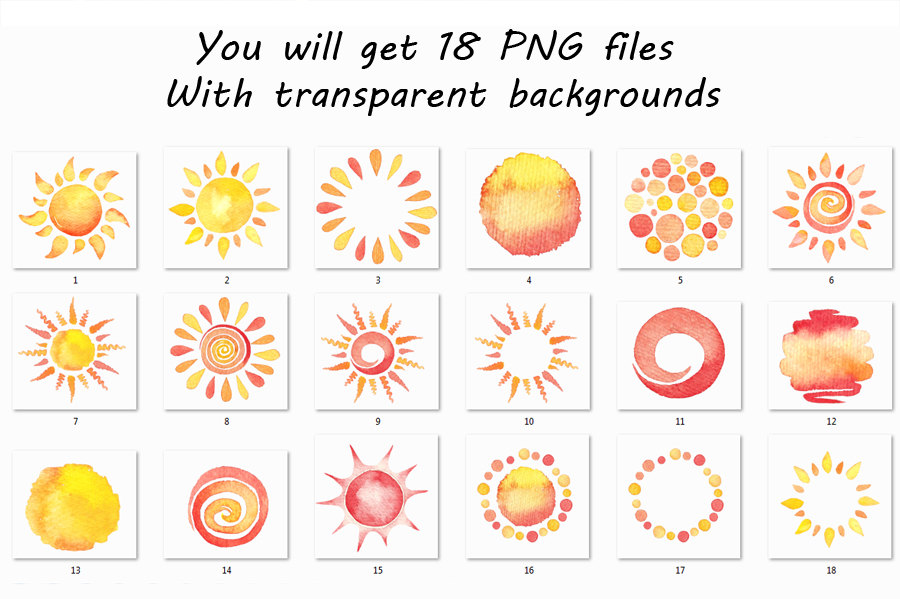 900x599 Watercolor Sun Clipart By Passionpngcreation