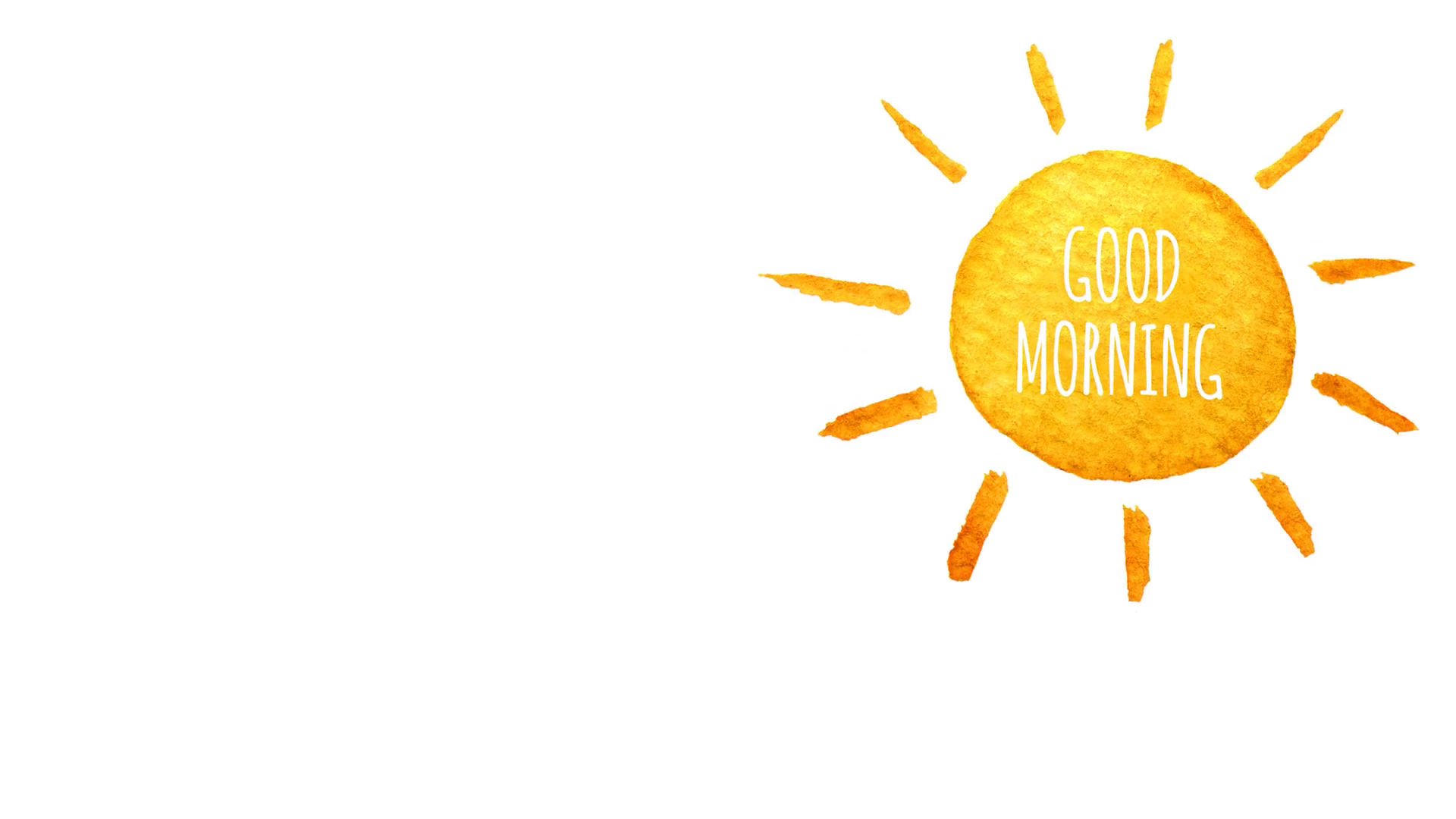 1920x1080 Cute Cartoon Sun Painted In Watercolor. Good Morning. Hand Drawn