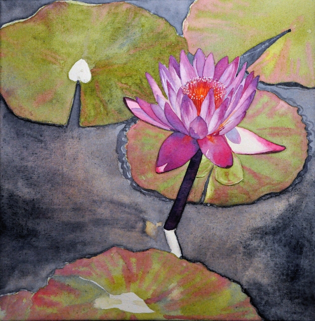 632x643 Watercolor Reflections Painting On Watercolor Canvas