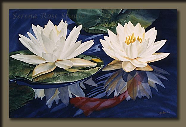 626x428 Waterlilies By Serena Rose Peintures Water Lilies
