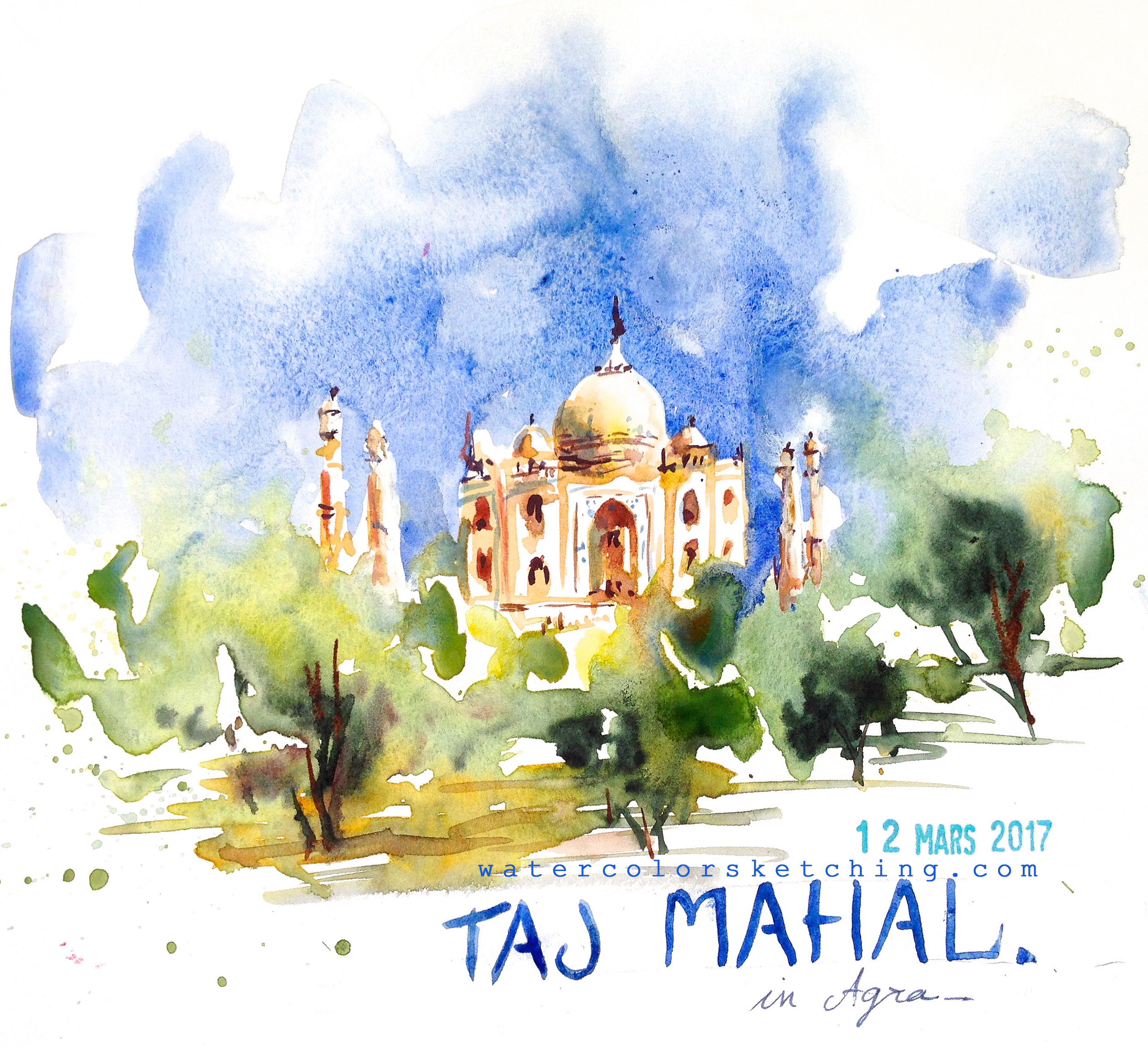 2511x2292 Video Taj Mahal Quick Sketch Watercolor Demo. ) Watercolor