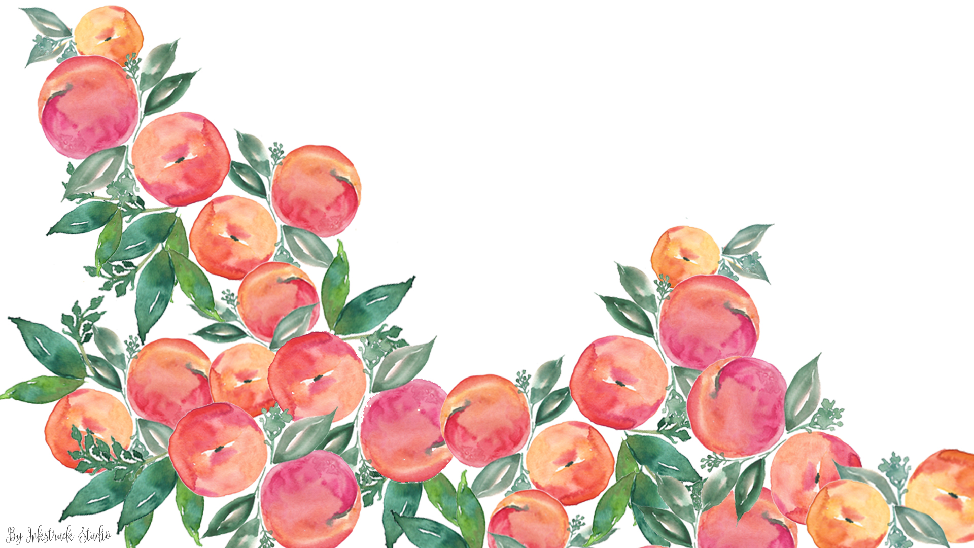 1920x1080 Free Watercolor Peach Wallpapers