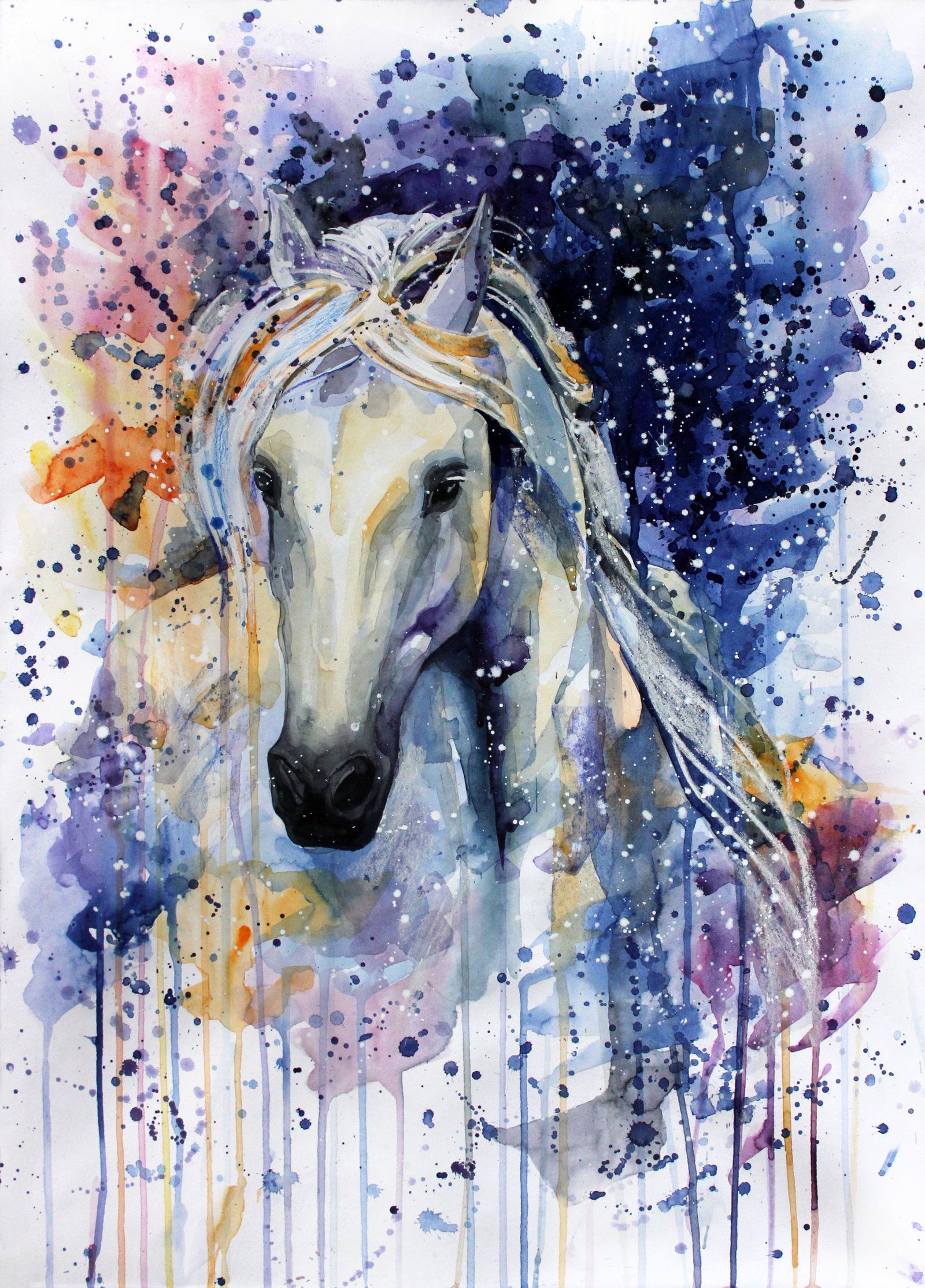 1600x2228 Watercolor Art, Horse Caballos Watercolor