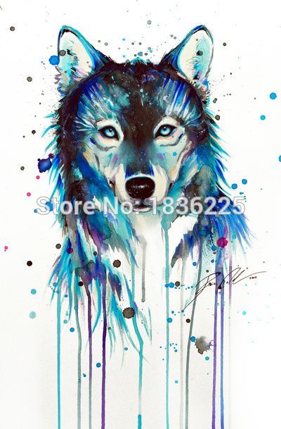 400x609 Unframed Art Pictures Watercolor Animals Wolf Modern Home Wall