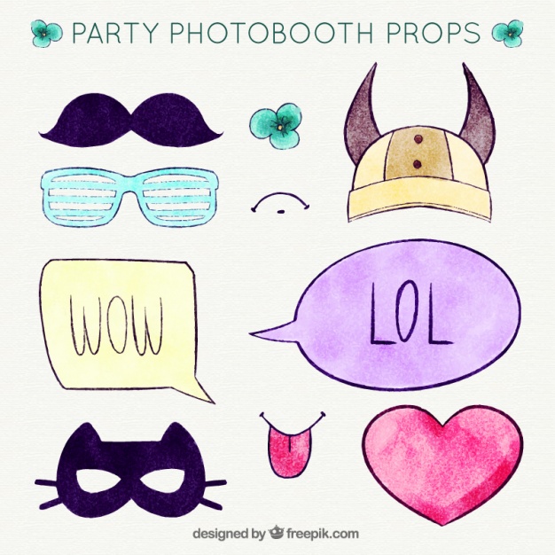 626x626 Collection Of Watercolor Accessories For Photos Vector Free Download