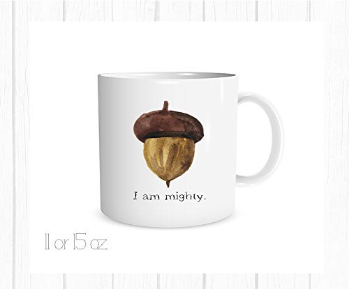 500x415 I Am Mighty Watercolor Acorn Mug Handmade