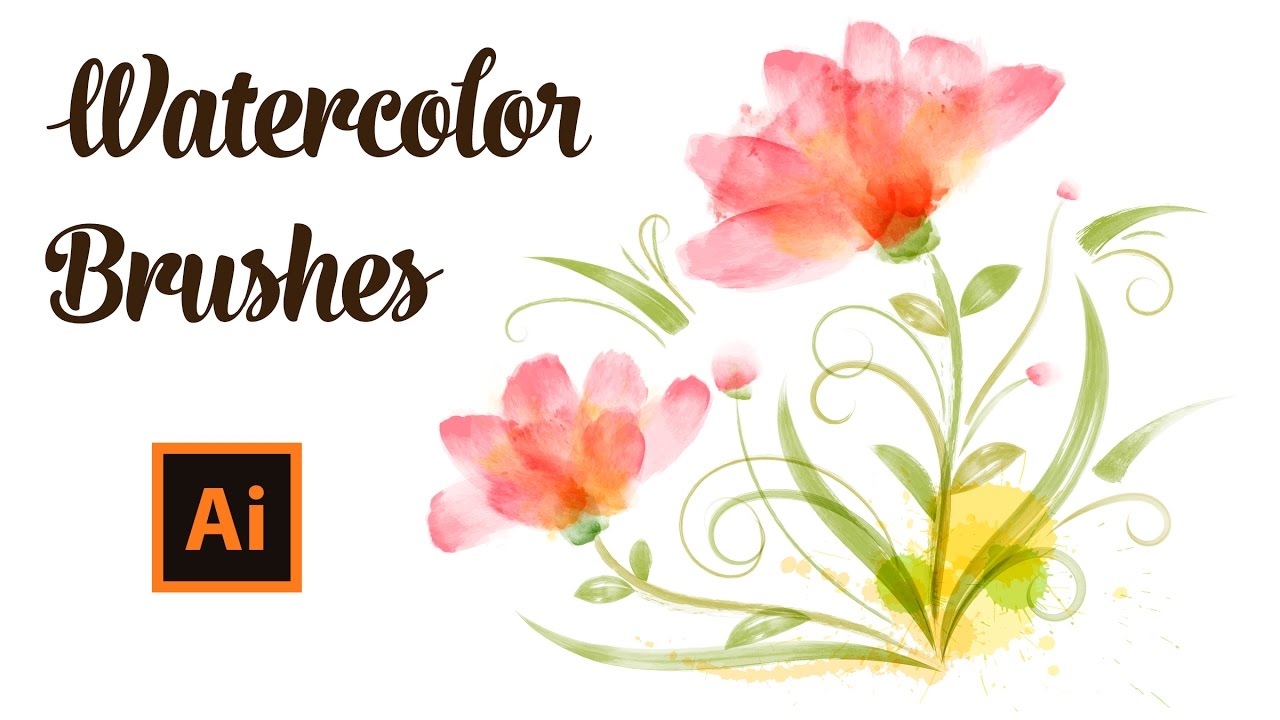 1280x720 Draw With Watercolor Brushes In Adobe Illustrator