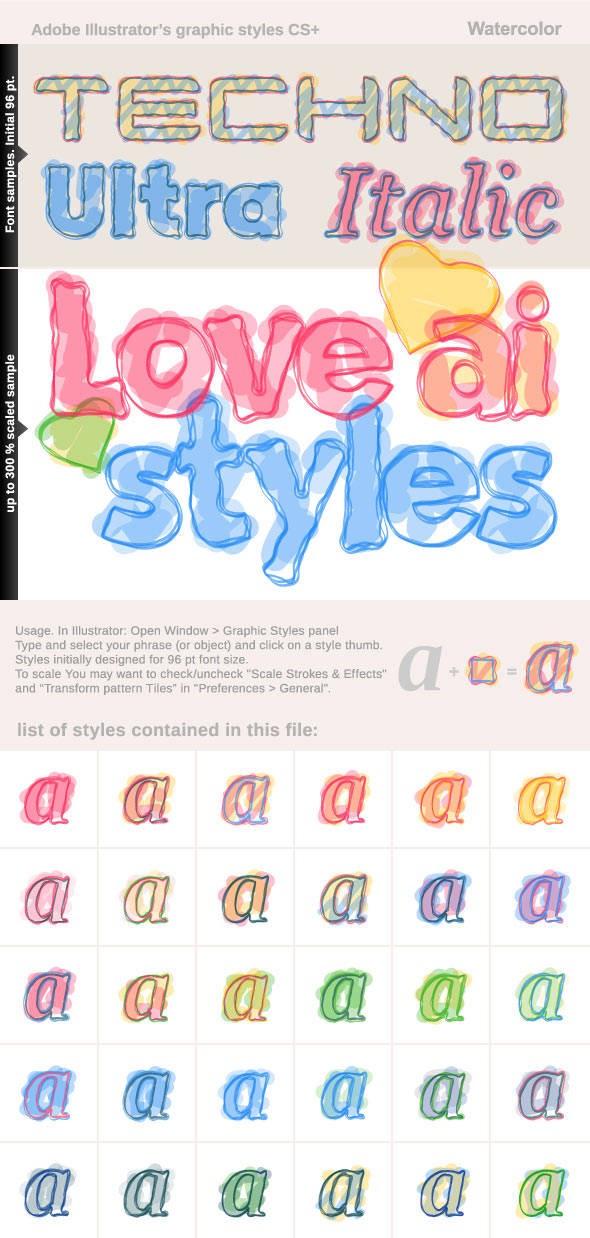 590x1238 Illustrator Graphic Styles. Watercolor By Dgbomb Graphicriver