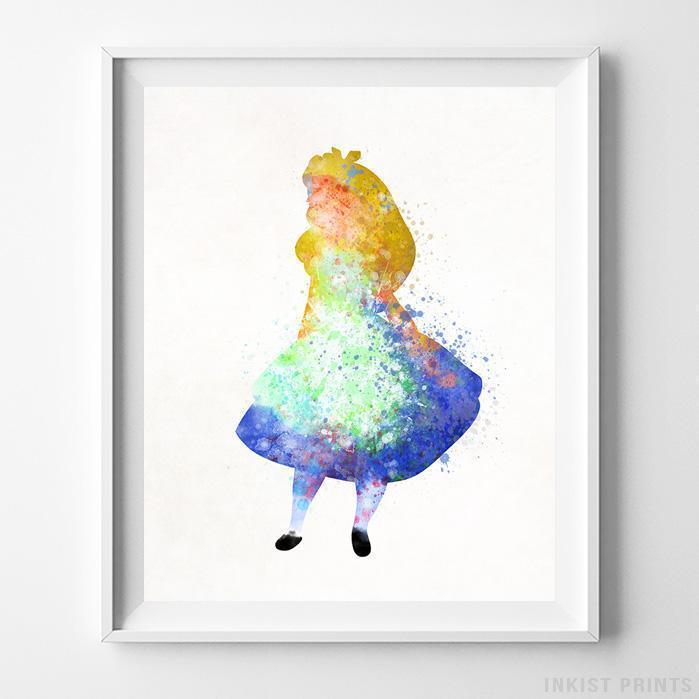 699x699 Alice In Wonderland Wall Art Disney Watercolor Poster Home Decor