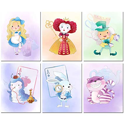 425x425 Alice In Wonderland Inspired Original Watercolor