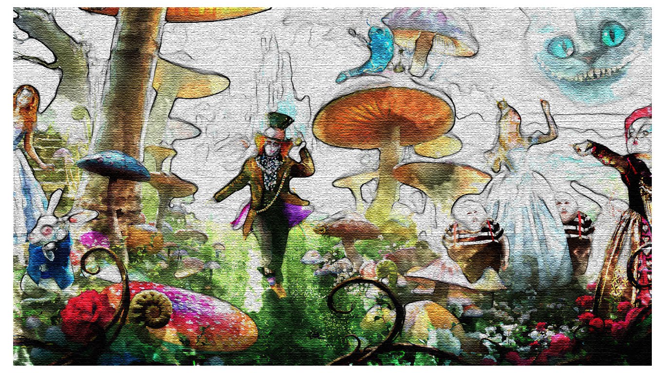 1366x768 Speed Art Alice In Wonderland Watercolor