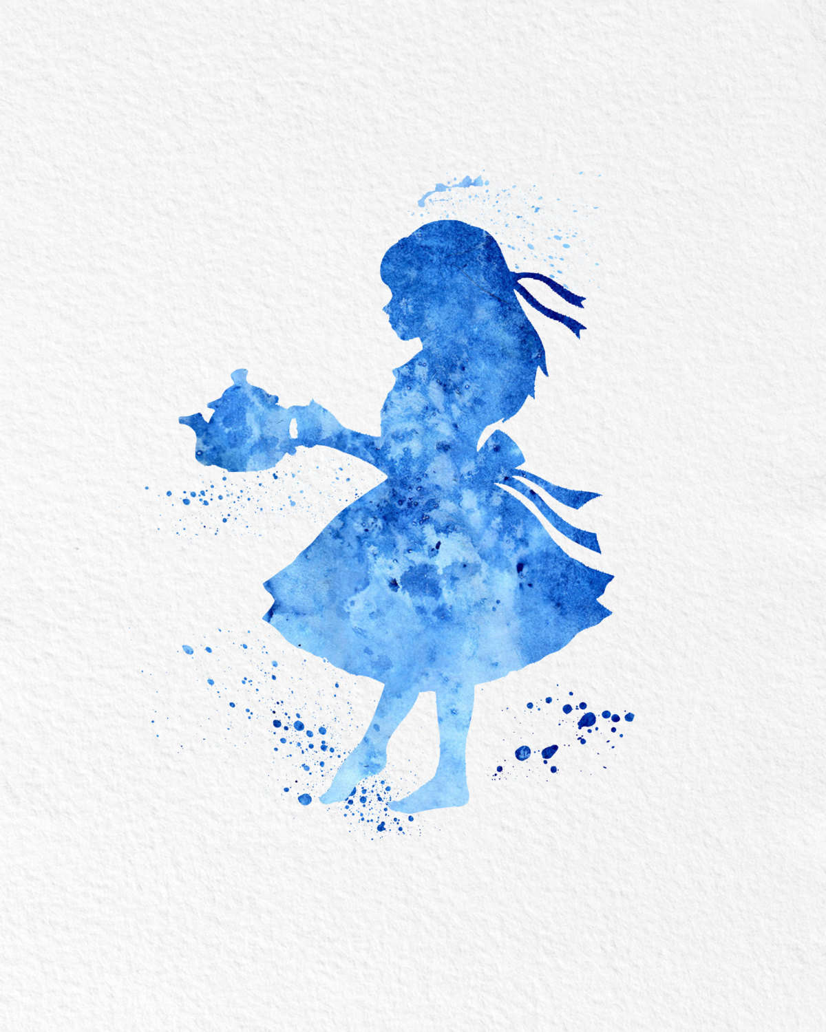 1200x1500 Watercolor Art Alice In Wonderland Gift Modern 8x10 Wall Art Decor