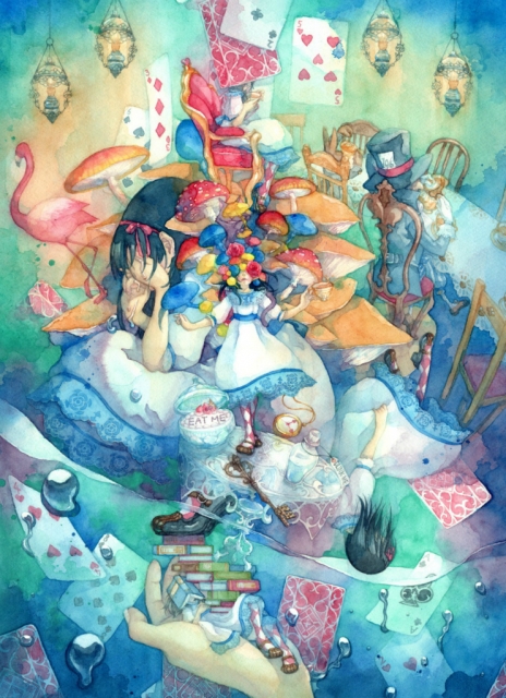 464x640 Fancy Alice In Wonderland Watercolor Cheshire Cat Mad Hatter And