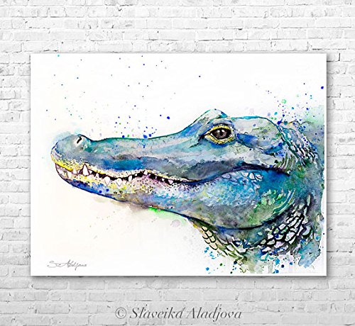 500x460 Alligator Watercolor Painting Print By Slaveika Aladjova Amazon