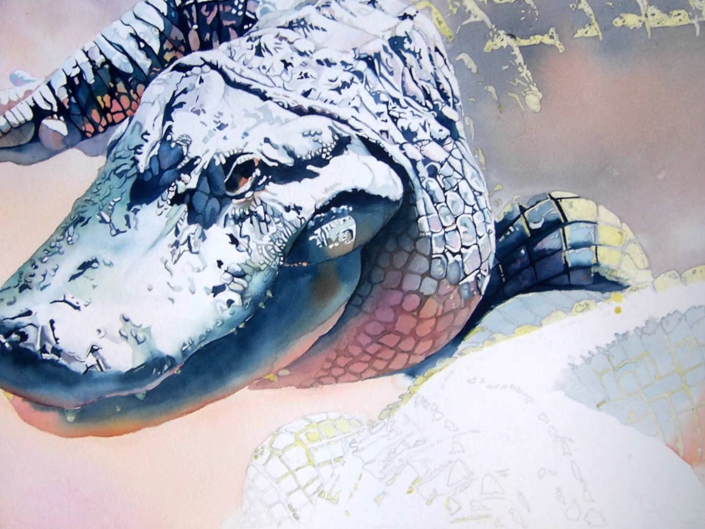 1440x1080 Watercolor Alligators