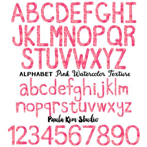 480x480 Pink Watercolor Alphabet Paula Kim Studio