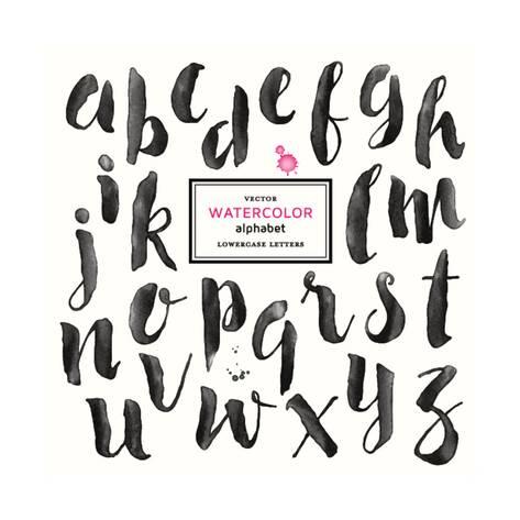 473x473 Trendy Hand Drawn Watercolor Alphabet