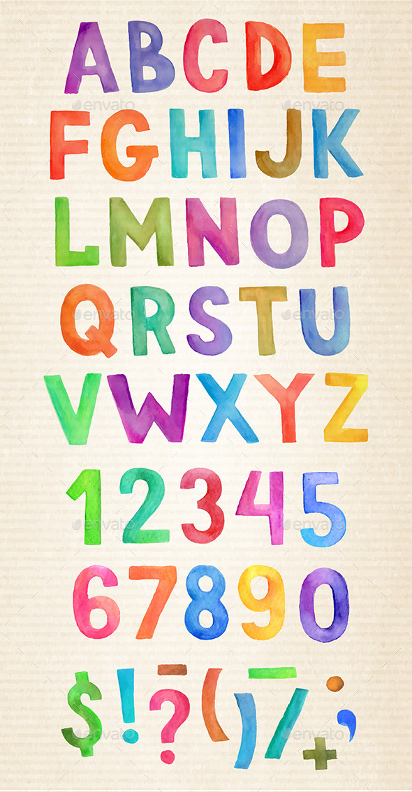 590x1133 Vector Watercolor Alphabet By Balabolka Graphicriver