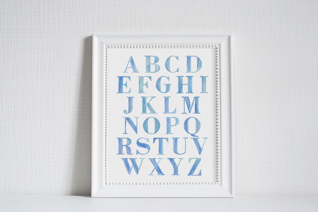 1024x683 Watercolor Alphabet Chart