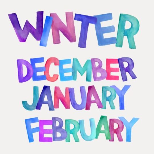 539x539 Winter Watercolor Alphabet With Numbers Vector Free Download