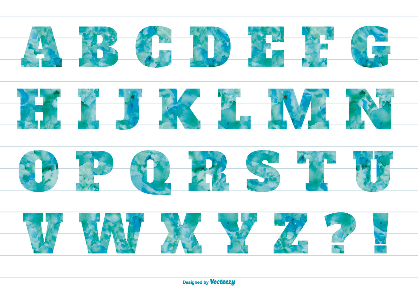 1400x980 Watercolor Alphabet Free Vector Art