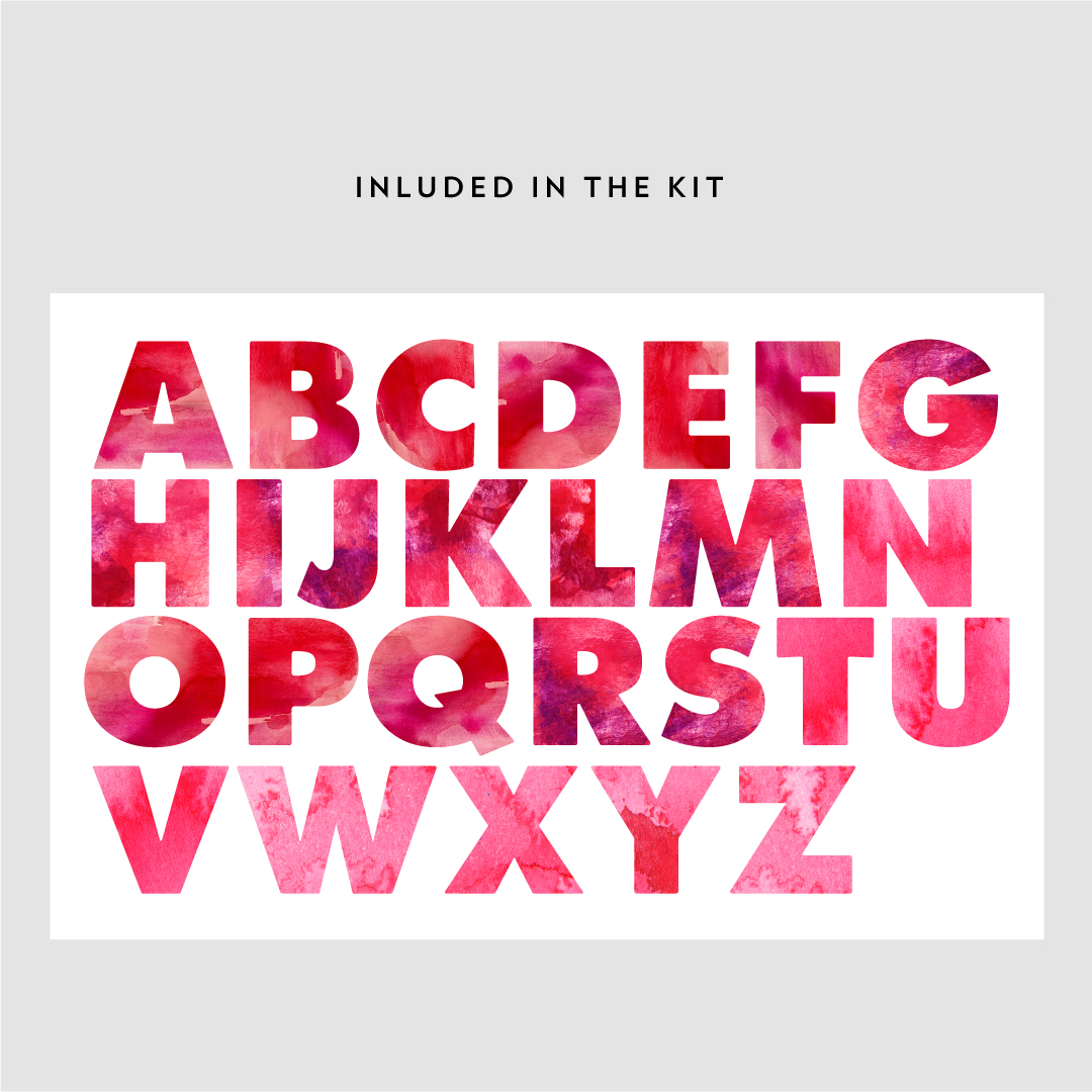 1080x1080 Watercolor Alphabet