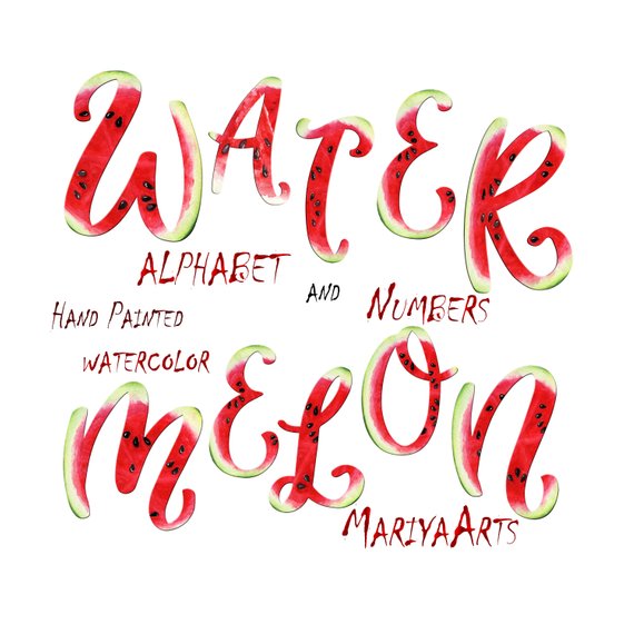 570x570 Watercolor Alphabet Letters And Numbers Hand Painted Etsy