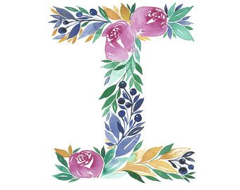 340x270 Watercolor Alphabet Letter W Print Initial W Watercolor