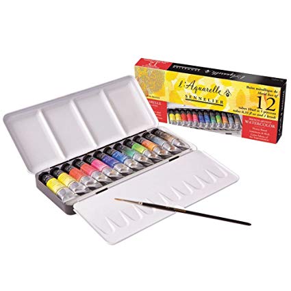 425x425 Sennelier Watercolor Metal Box 12 Tube Set