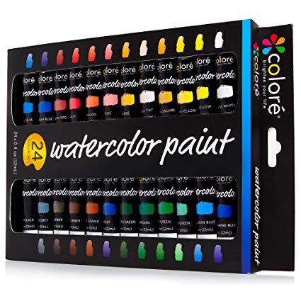 425x425 Colore Watercolor Painting Kit, 24 Colors