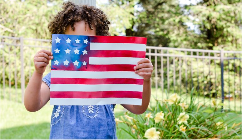 Watercolor American Flag