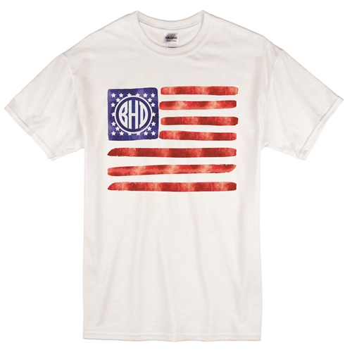 490x500 American Flag Watercolor Monogram