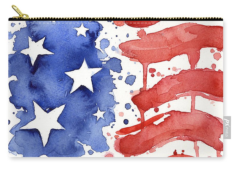 800x570 American Flag Watercolor Painting Carry All Pouch For Sale By Olga