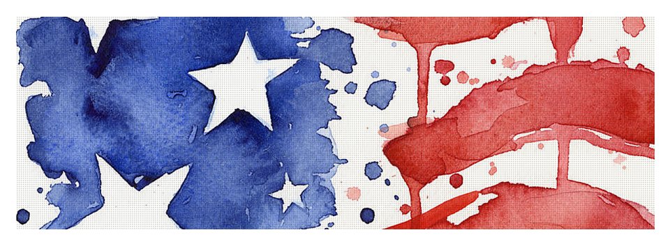960x350 American Flag Watercolor Painting Yoga Mat For Sale By Olga Shvartsur