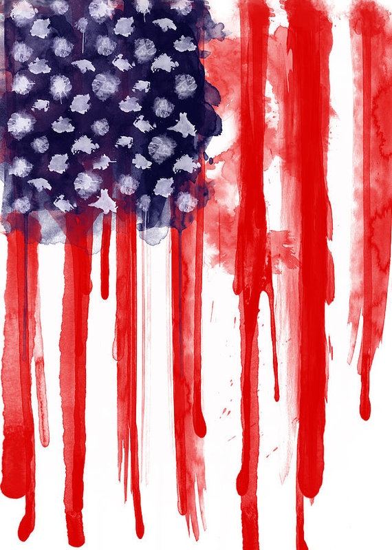 570x799 American Flag Watercolor Paintings Fine Art America