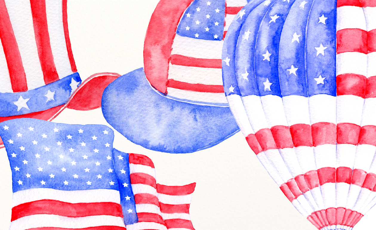 1260x772 Watercolor Clipart American Flags By Cornercroft