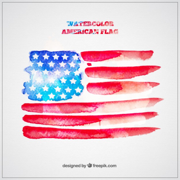 626x626 Watercolor American Flag Vector Free Download