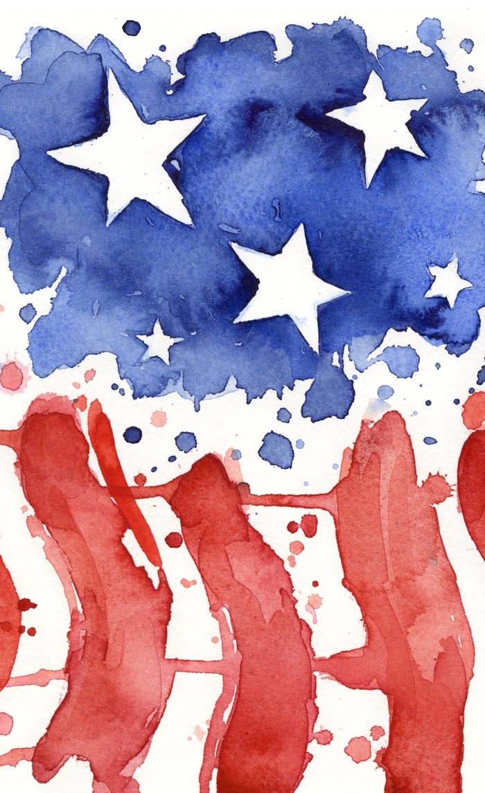 700x1145 American Flag Watercolor Abstract Stars And Stripes Window