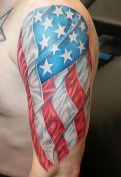 236x347 Bright Colored American Flag Tattoo Tattoo Ideas Center