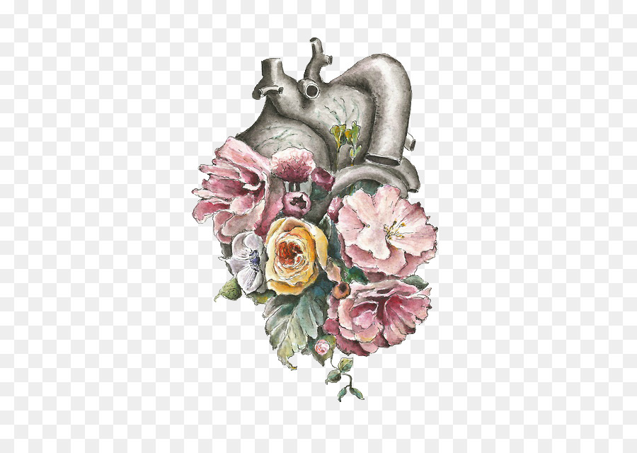 900x640 Watercolour Flowers Heart Anatomy Watercolor Painting