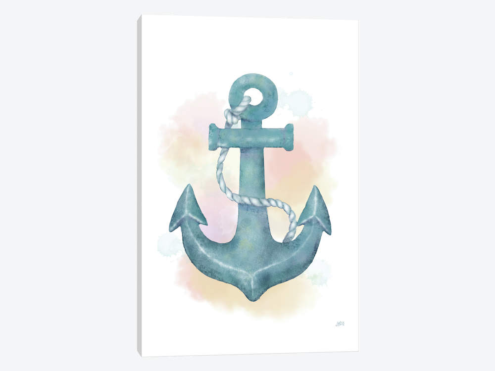1000x750 Watercolor Anchor Art Print By Jade Reynolds Icanvas