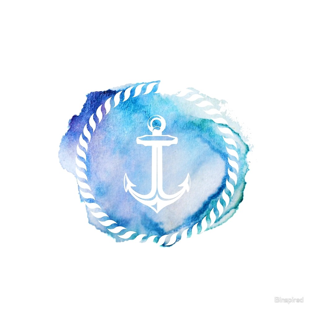 1000x1000 Watercolor Anchor By Binspired Redbubble