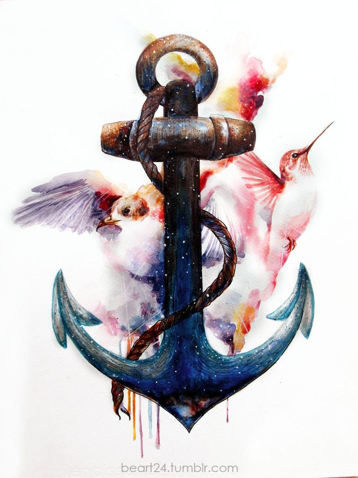 736x981 Watercolor Anchor Tattoo