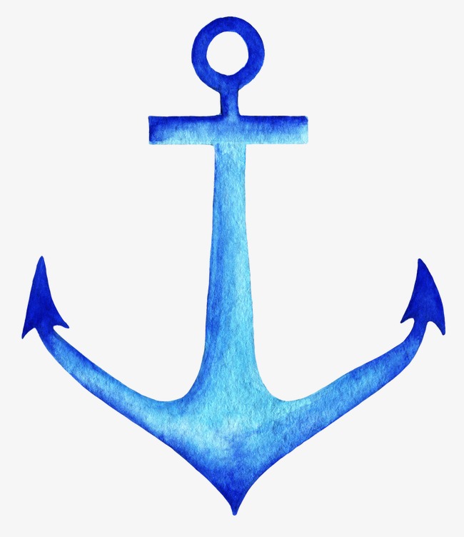 650x752 Blue Watercolor Anchor, Watercolor Clipart, Anchors, Watercolor
