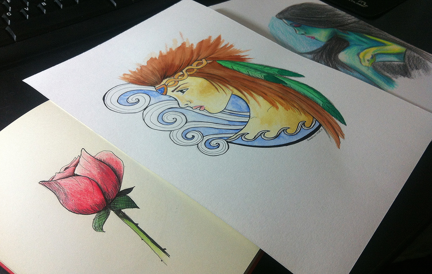 1400x890 Watercolor, Colored Pencils Amp Ink Paintings On Behance