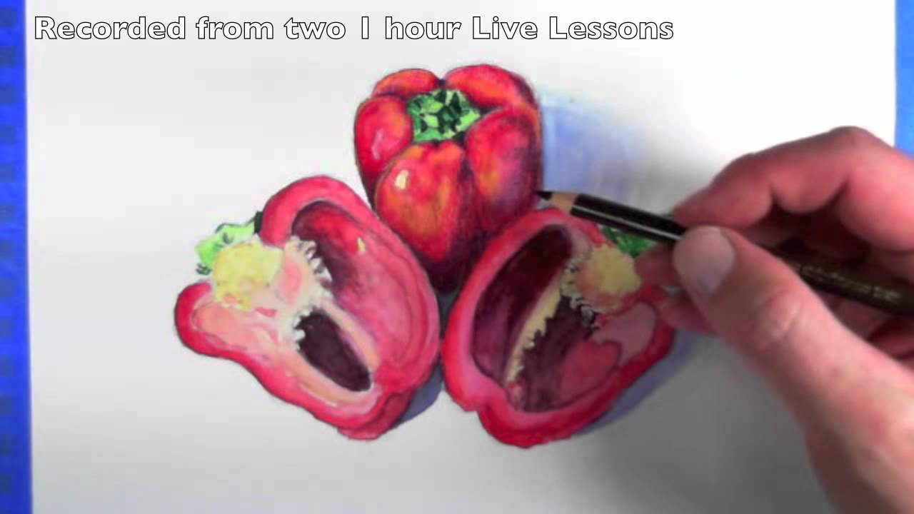 1280x720 Watercolor And Colored Pencils Live Lesson Excerpts