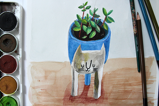 650x433 How To Combine Watercolor And Colored Pencils