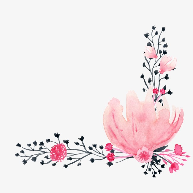 650x650 Pink Watercolor Flowers, Watercolor Clipart, Pink Flowers, Drawing