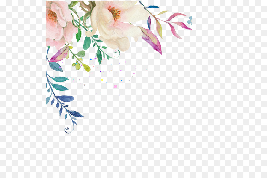 900x600 Watercolour Flowers Wedding Invitation Watercolor Painting