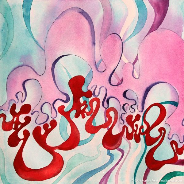 600x599 Squiggle Watercolor And Marker On Watercolor Paper X 12